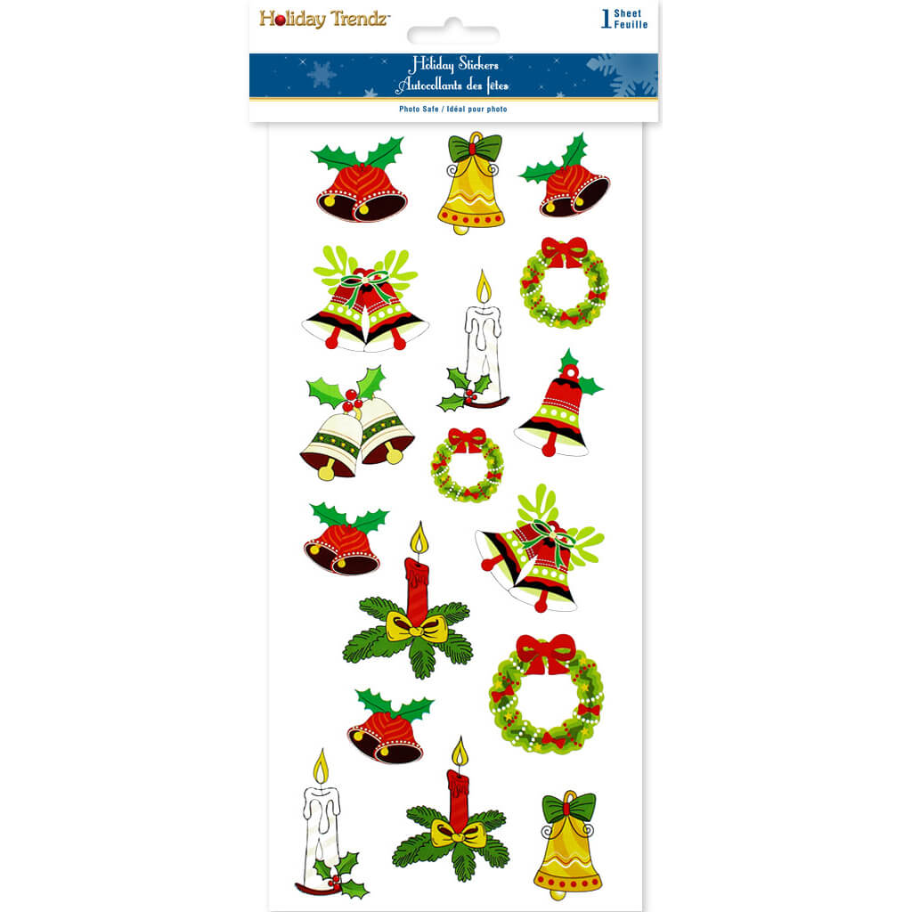 Holiday Sticker  Candel Wreath