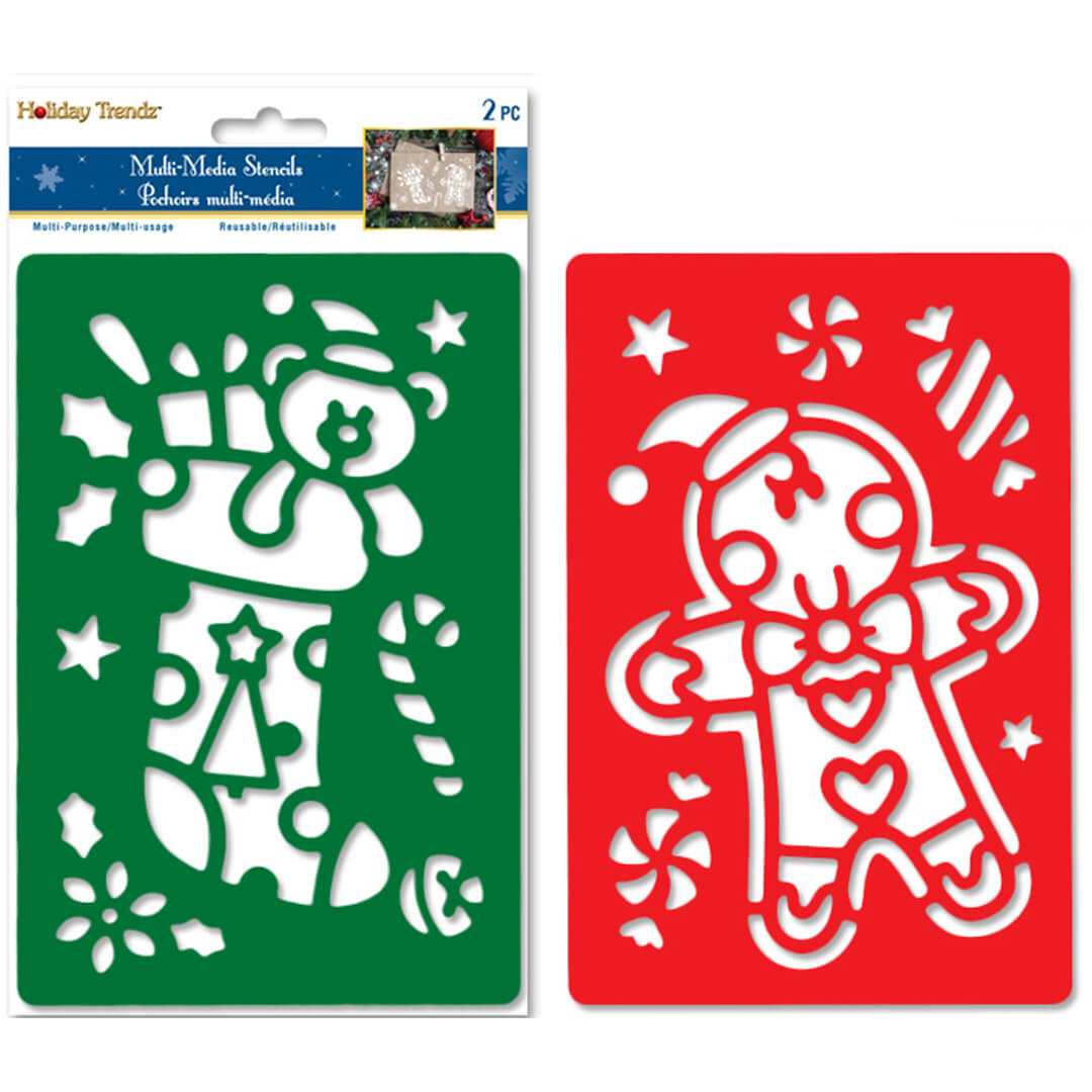 Stencils 2-Pack 5.5in x 8.3in Festive Icons