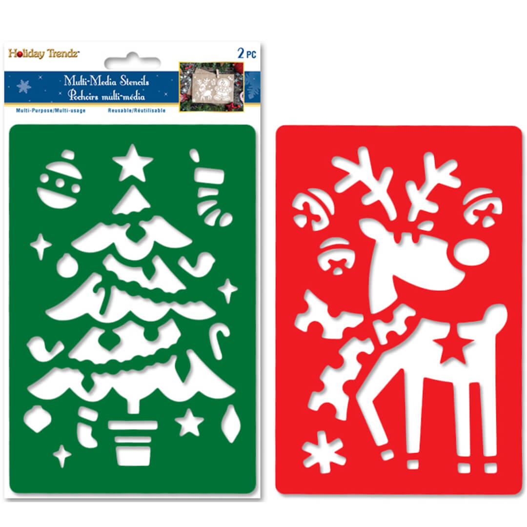 Stencils 2-Pack 5.5in x 8.3in Christmas Tree