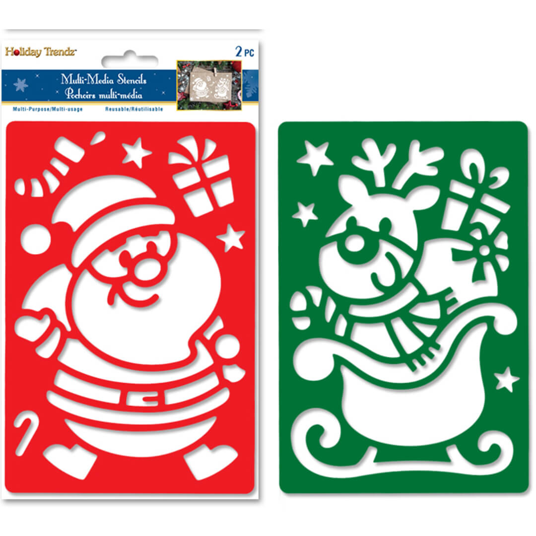 Stencils 2-Pack 5.5in x 8.3in Santa Claus