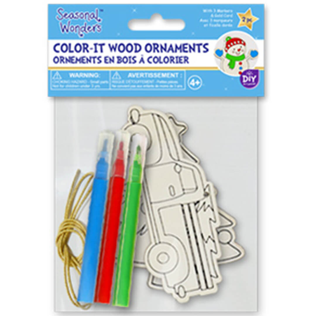Diy Color-It Wood Ornaments Chirstmas Tree