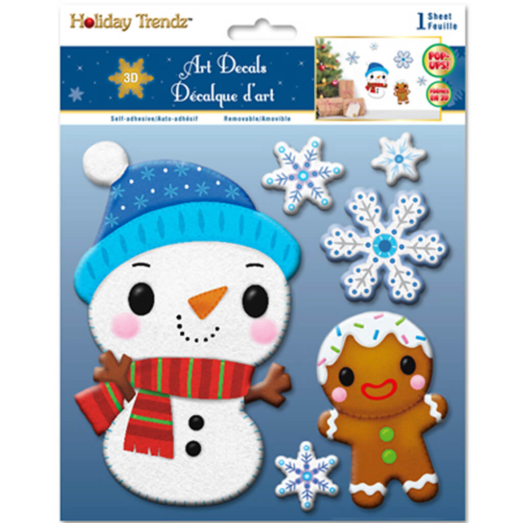 Felt-Fad 3D Accent Art Snowman 7inX7in