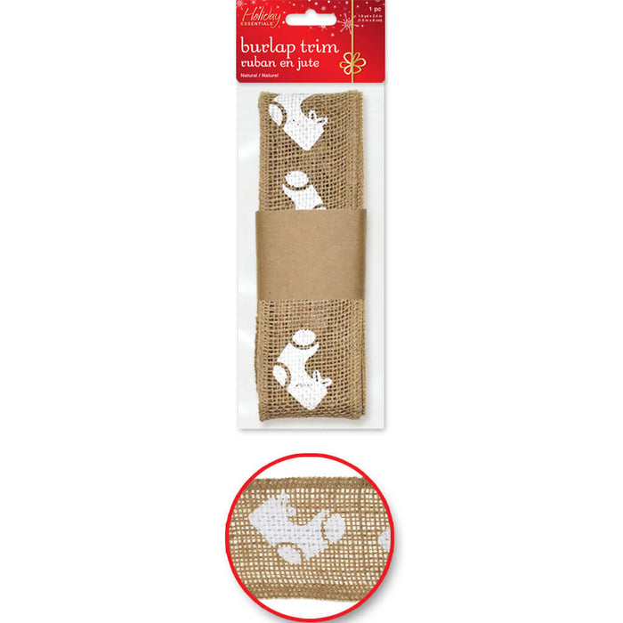 Natural Burlap Trim 6cm x 1.5m Santa Socks