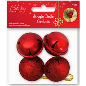 Holiday Craft Essential: Jingle Bells Shiny/Matte/Glitter Mix,  Red Medley