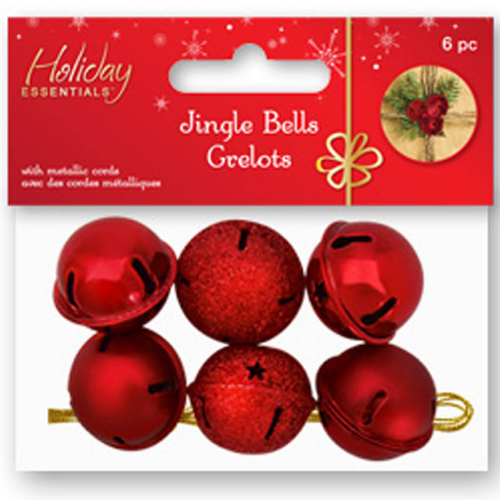 Holiday Craft Essential: Jingle Bells Shiny/Matte/Glitter Mix,  Red Medley