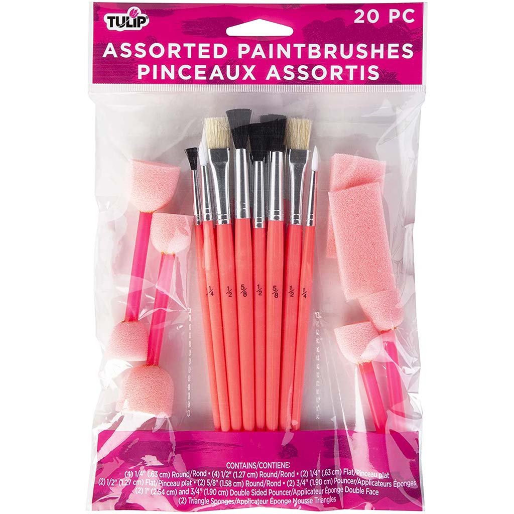 Tulip Multi-Assorted Paint Brush, 20pk