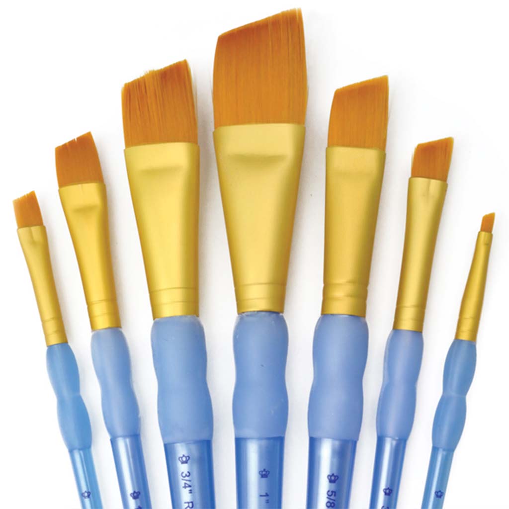 Royal Brush Craft/Art Golden Taklon Angular Set Value Pack 7pc