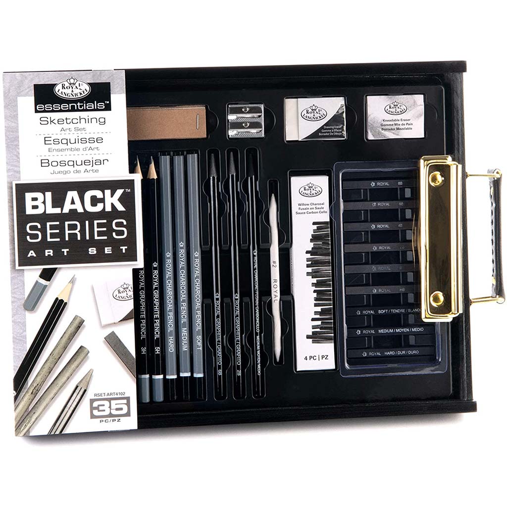 Black Series Graphite Pencil Charcoal Wooden Box