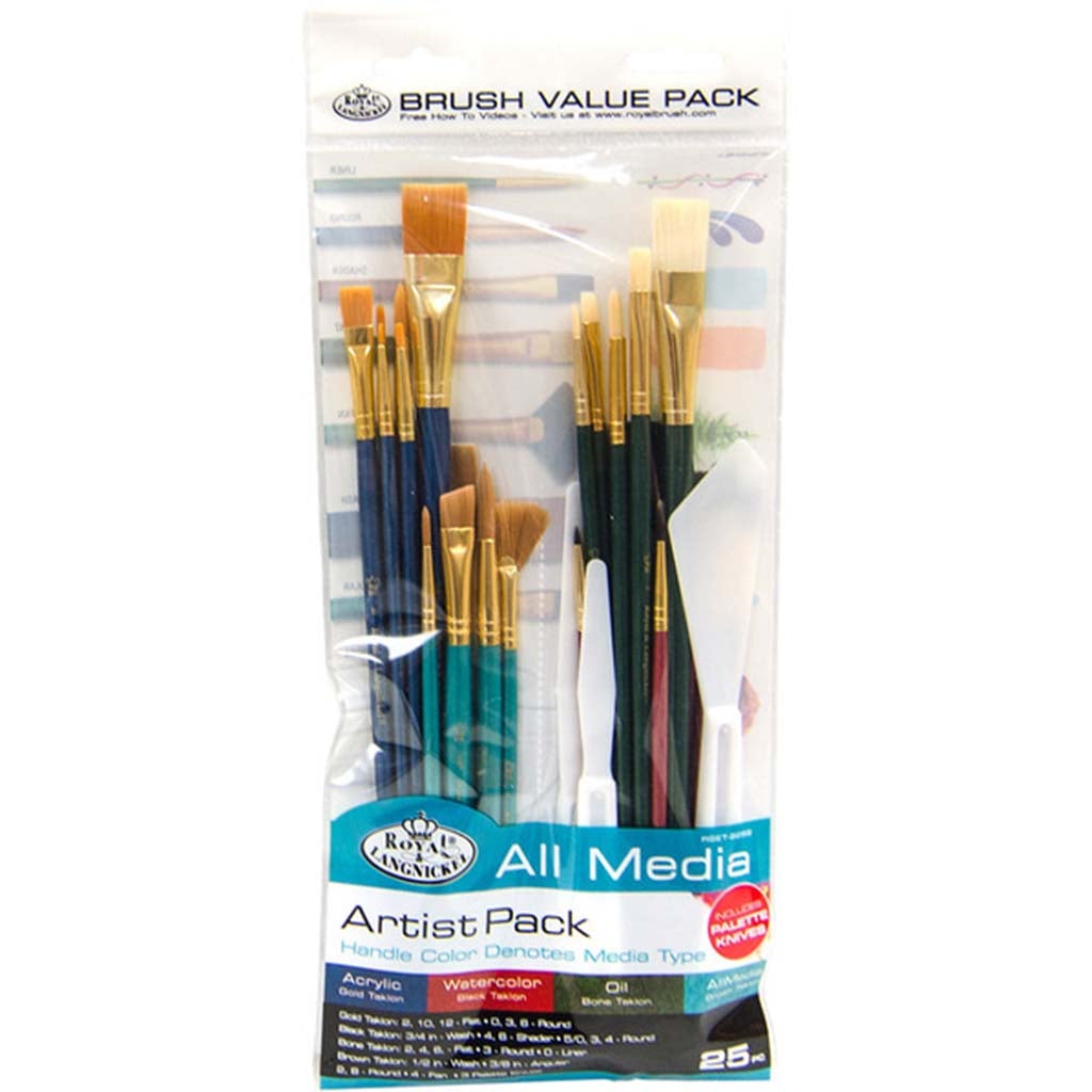 All Media Artist Paint Brush Value Pack 25pc