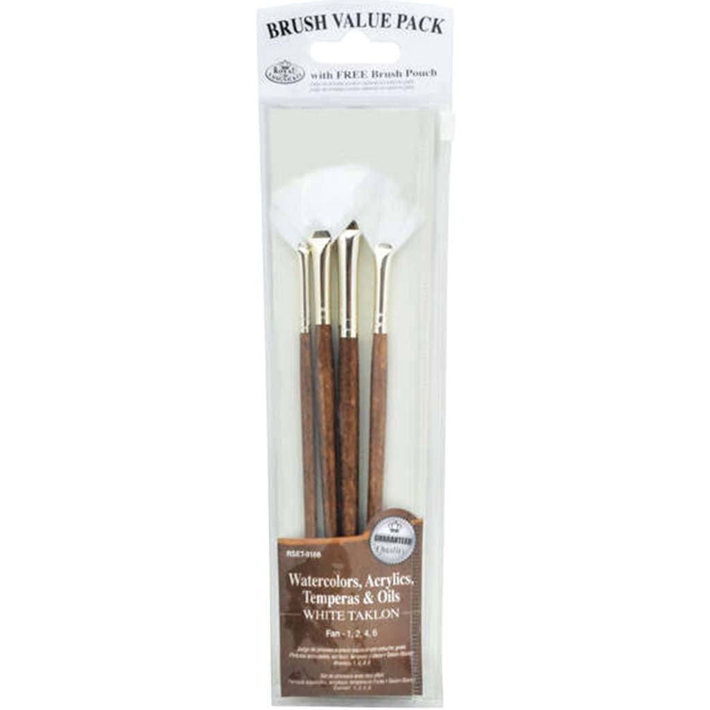 Zip N' Close White Taklon Fan Set of 4