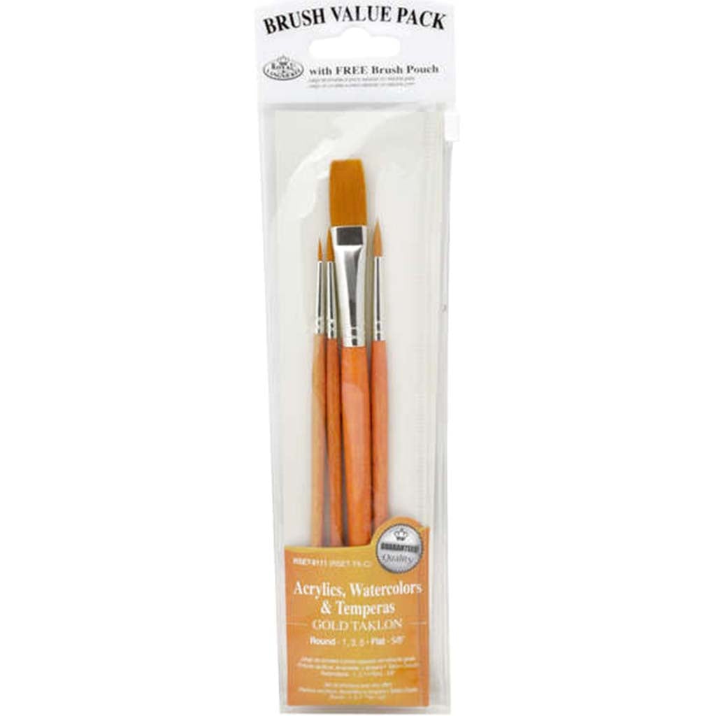Gold Taklon Value Pack Brush Set of 4