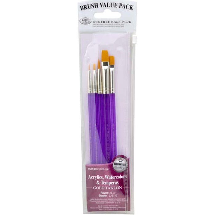 Gold Taklon Value Pack Brush Set of 5