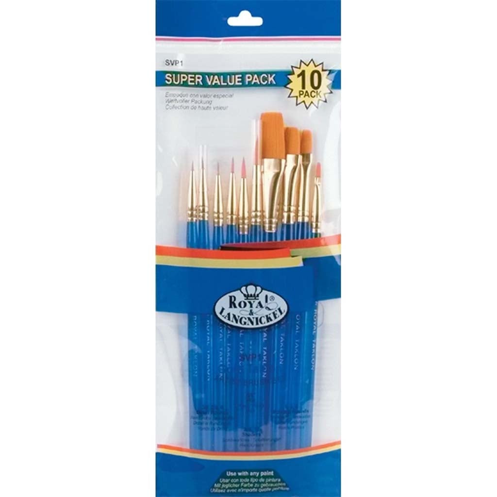 Gold Taklon Super Value Pack Brush Set of 10