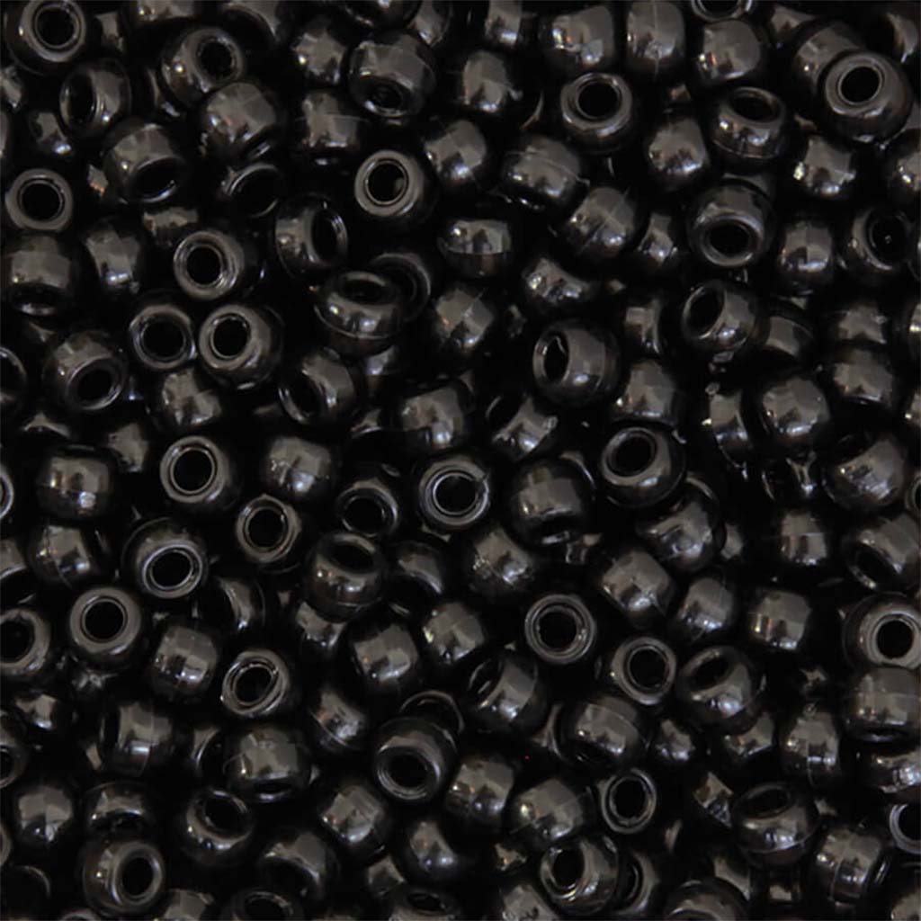 Pony Beads 6mm x 9mm Black 1000ct