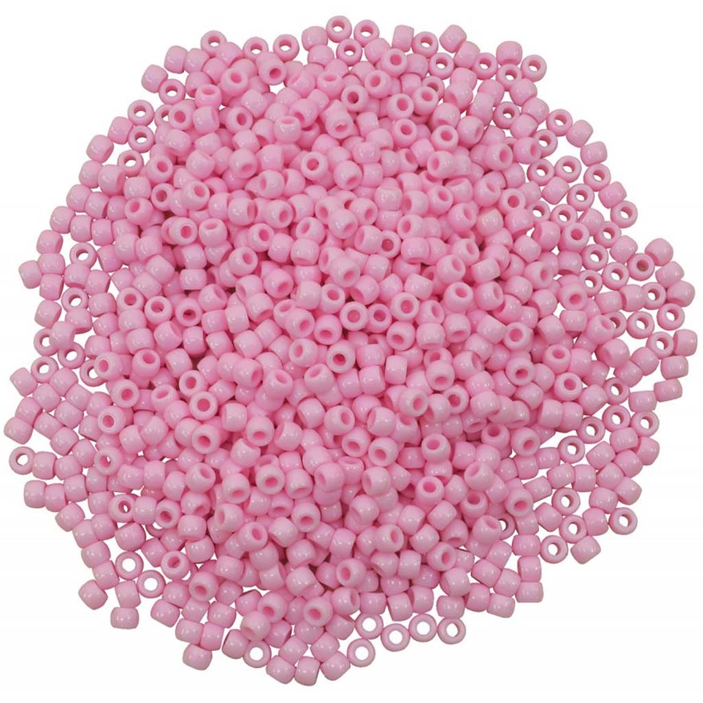 Pony Beads 6mm x 9mm Pink 1000ct