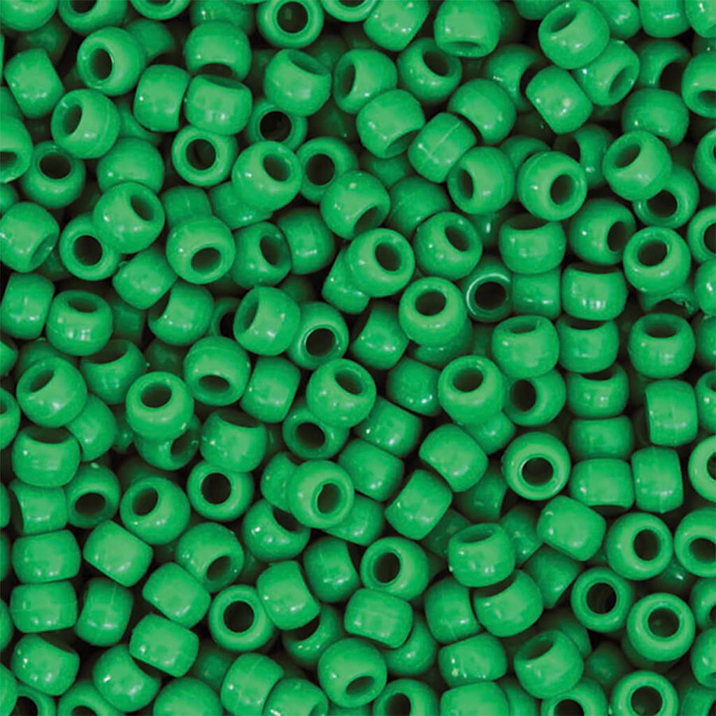 Pony Beads 6mm x 9mm Green 1000ct
