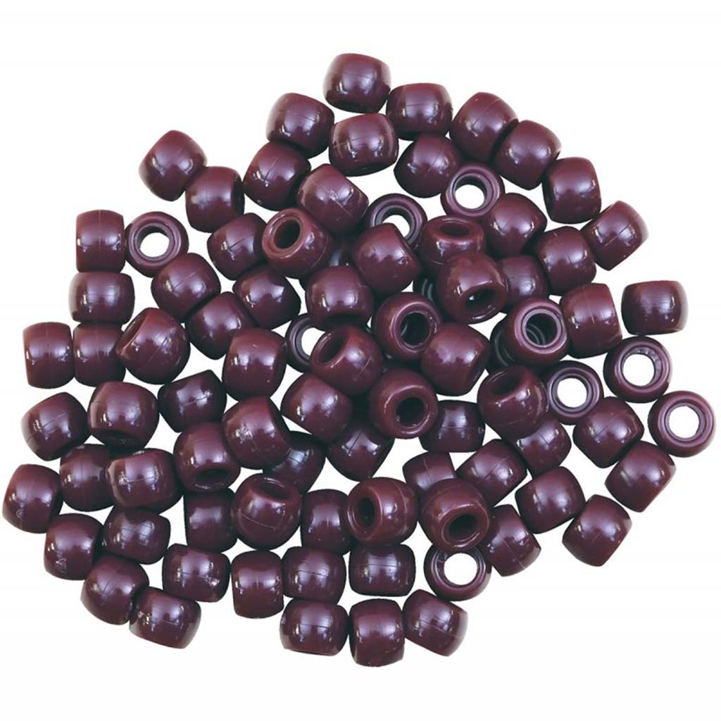 Pony Beads 6mm x 9mm Brown 1000ct