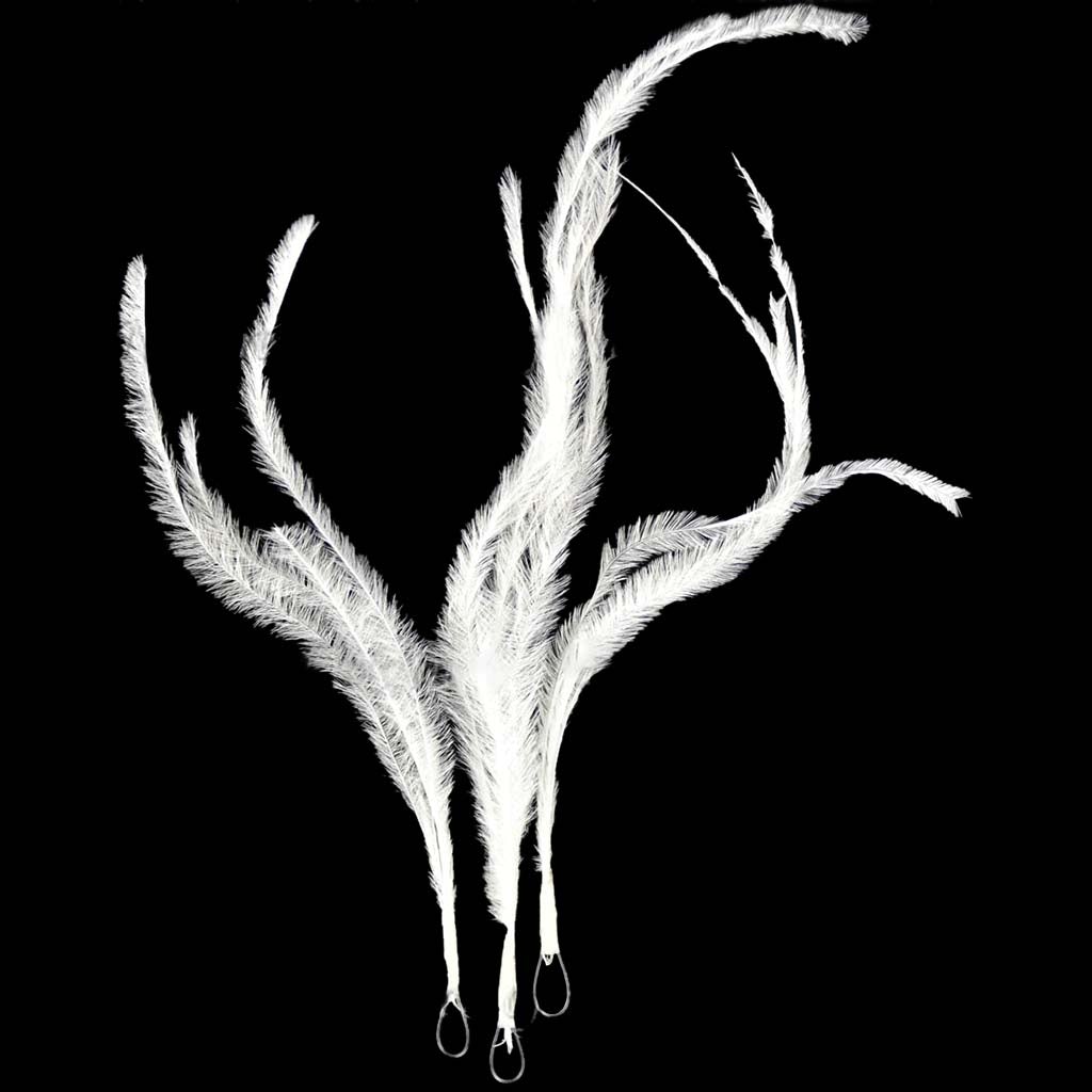 Feather Pick Ostrich with nylon loop White, 10in