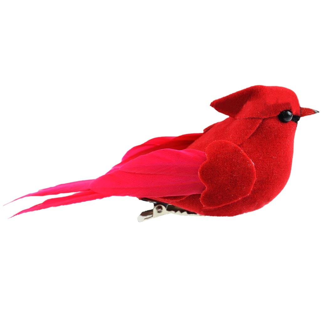 Cardinal on Clip Red, 4in