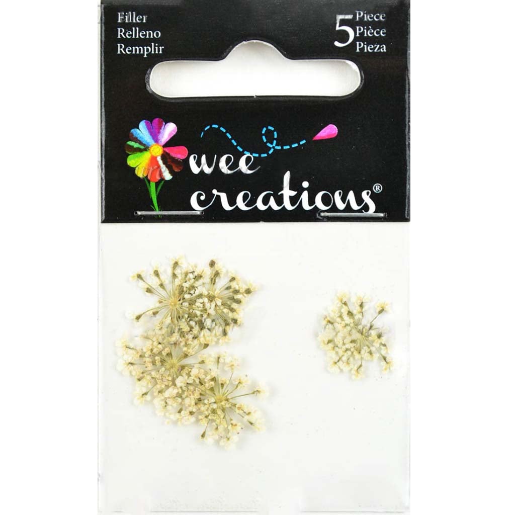 Wishing Bottles White Straw Flowers 5pcs