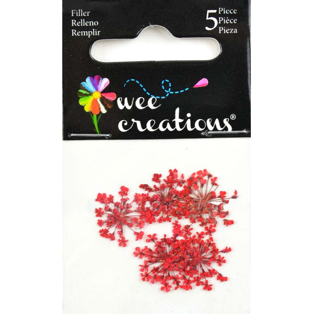 Wishing Bottles Red Straw Flowers 5pcs