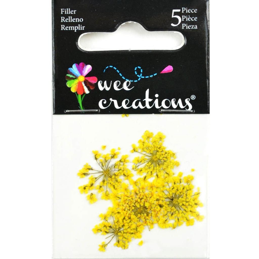 Wishing Bottles Yellow Straw Flowers 5pcs