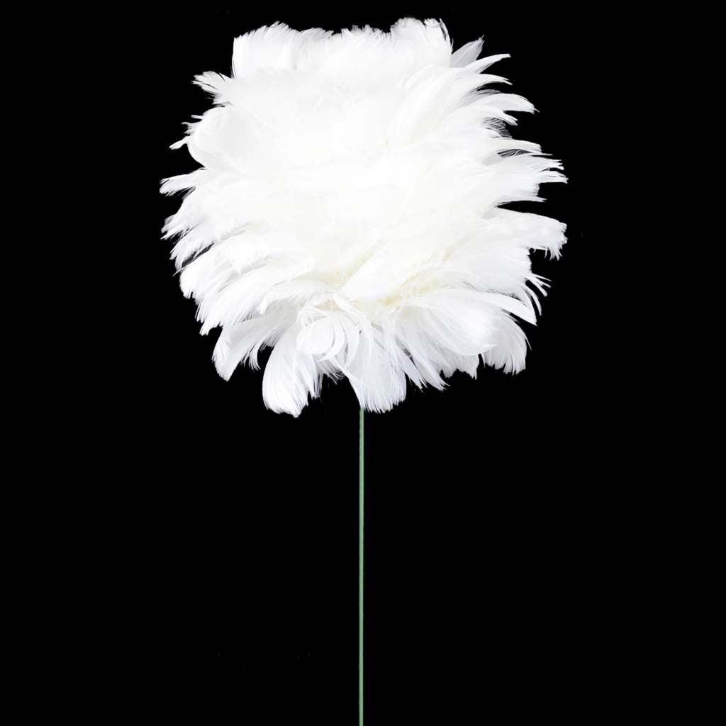 Open Peony Floral Stem White, 24in