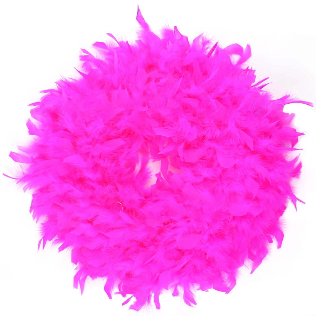 Chandelle Feather Wreath Hot Pink 15in