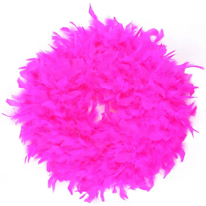 Chandelle Feather Wreath Hot Pink 15in