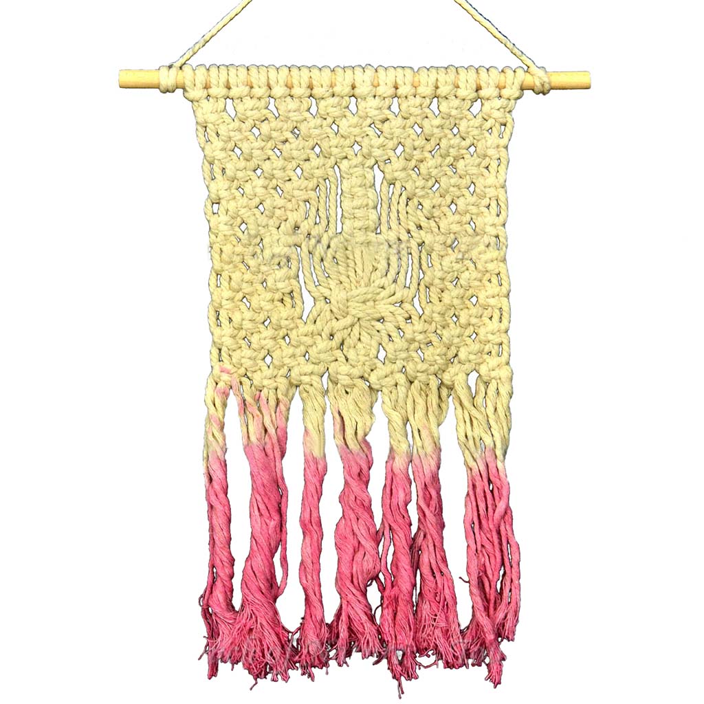 Pink Ombre Hanging Macrame, 14in