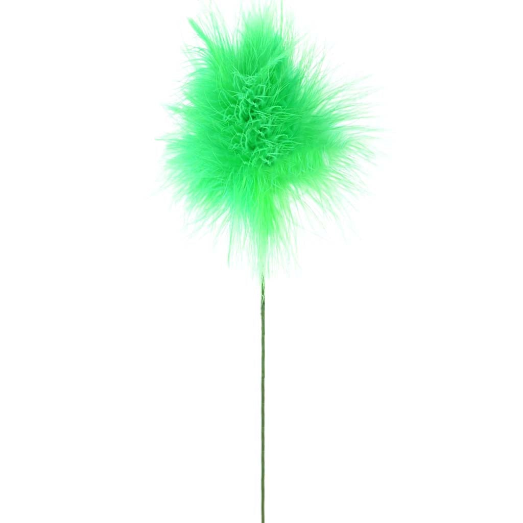 Feather Fluffy Floral Stem Kelly Green, 23in