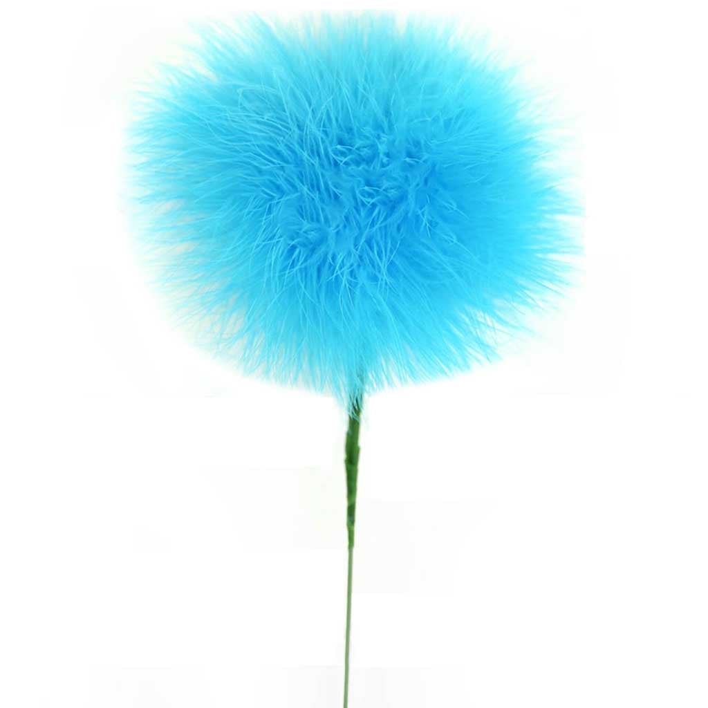 Fluffy Floral Stem Turquoise 23in 6gm