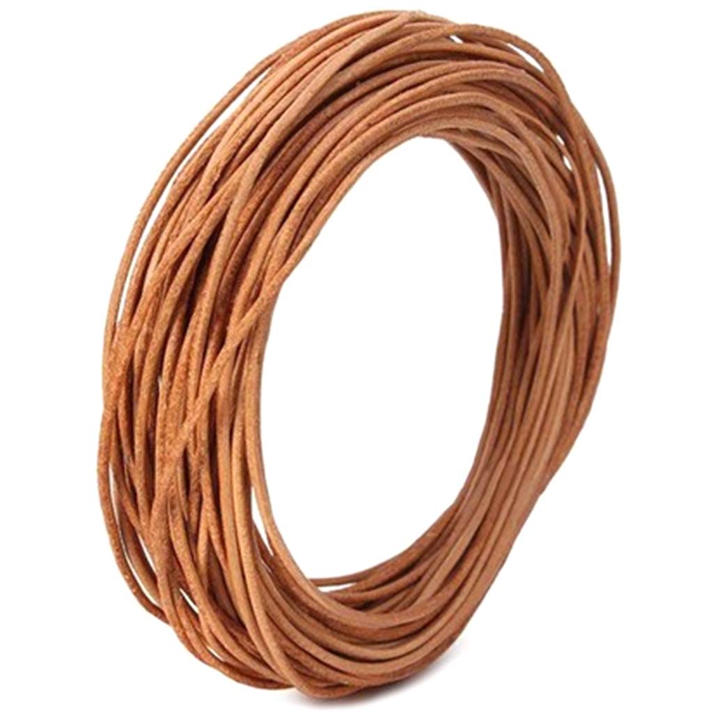 Round Leather Cord 2mm 9yrds Natural