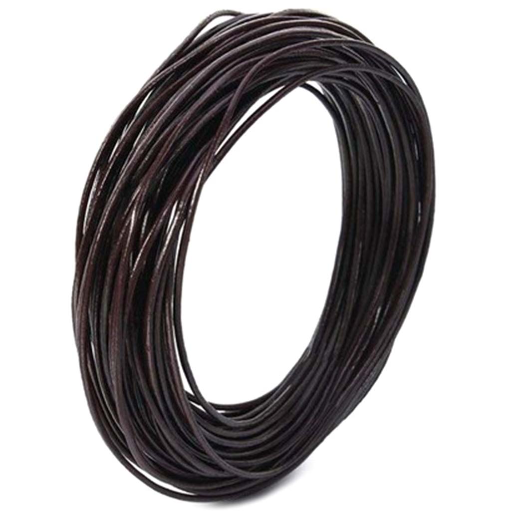 Round Leather Cord 2mm 9yrds Brown