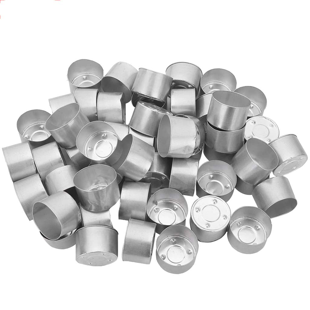 Tea Lights Container Aluminum 50 Per Package