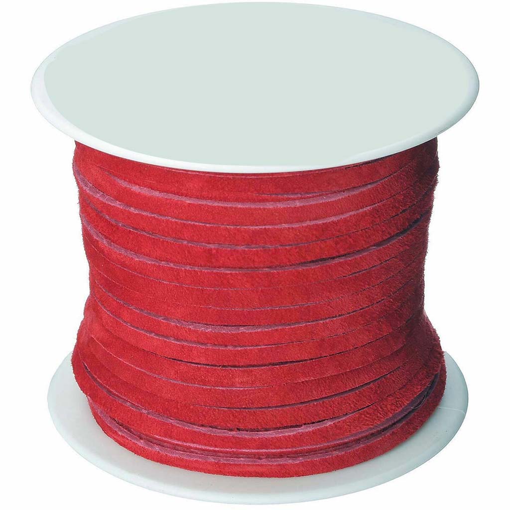 Craft and Hobby Suede Lacing 1/8in x 25yards Red