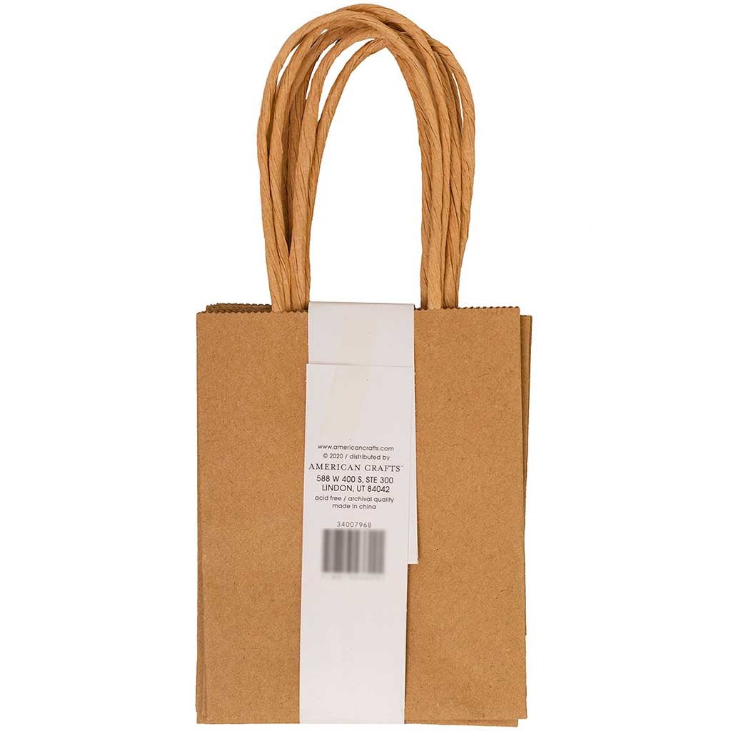 Kraft Mini Gift Bags, 3.875 x 5in