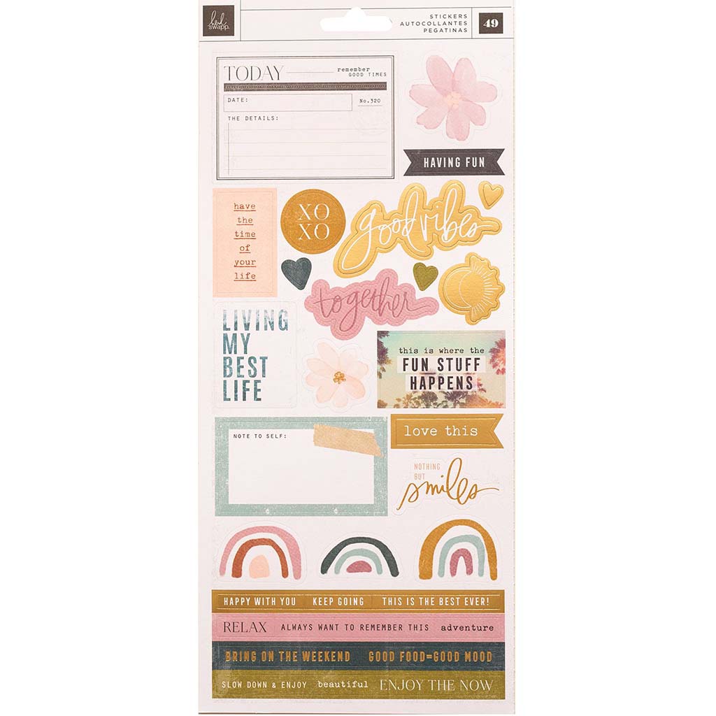 Heidi Swapp Care Free Cardstock Stickers with Champagne Foil