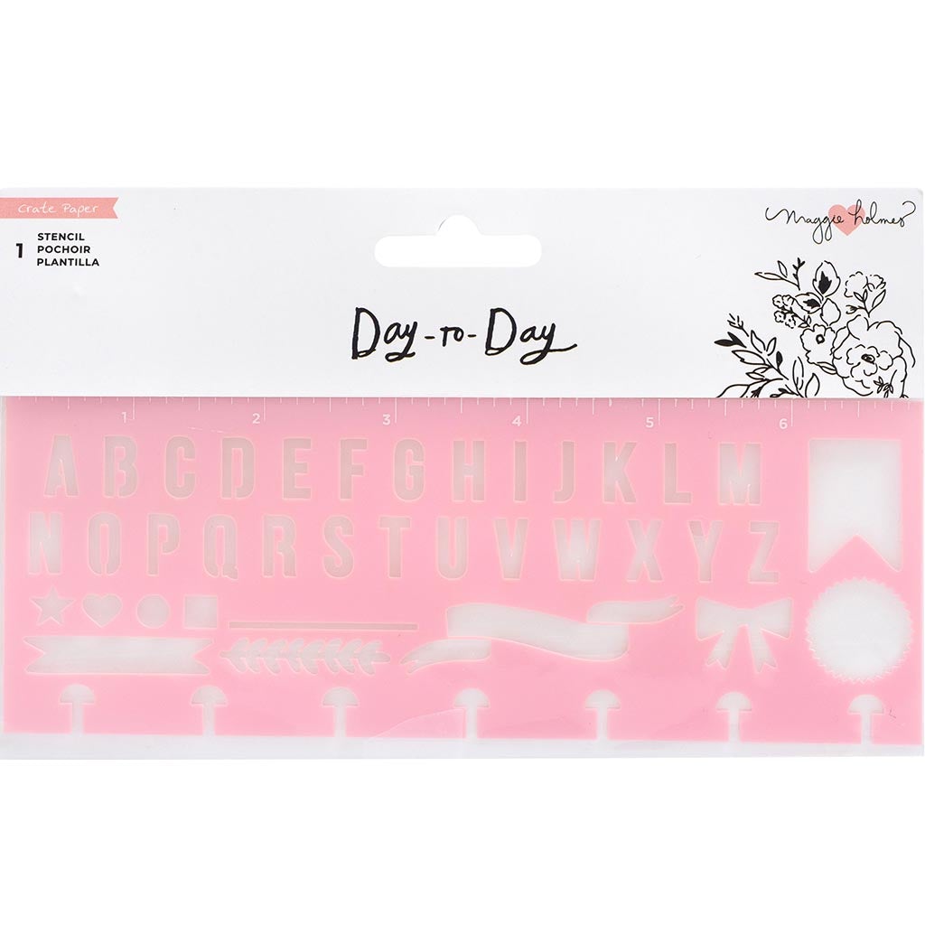 Disc Planner Alphabet Stencil Pink