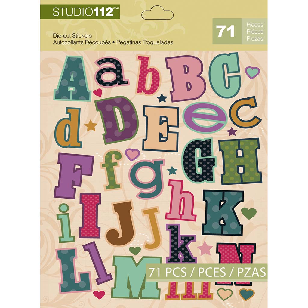 Alpha Die Cut Stickres, 71pc