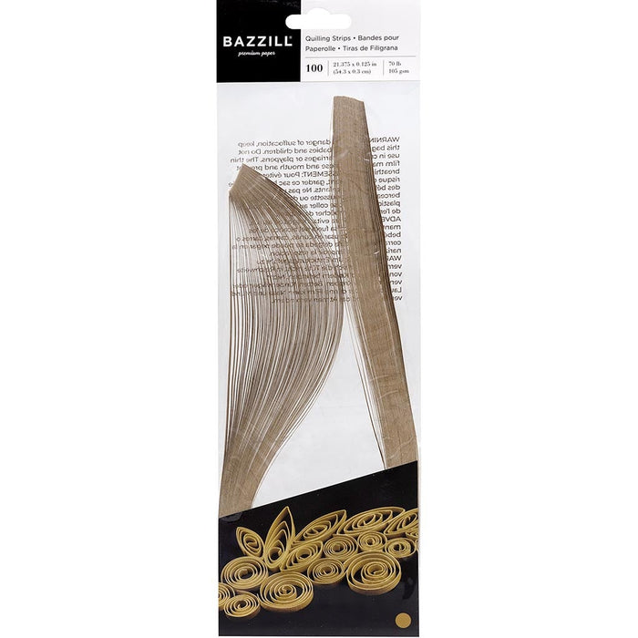 Bazzill Quilling Strip Paper Back Gold Pack 100 Sheets