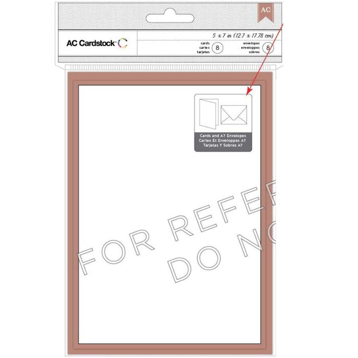 Cards & Envelopes Rose Gold 5in x 7in, 8Pk