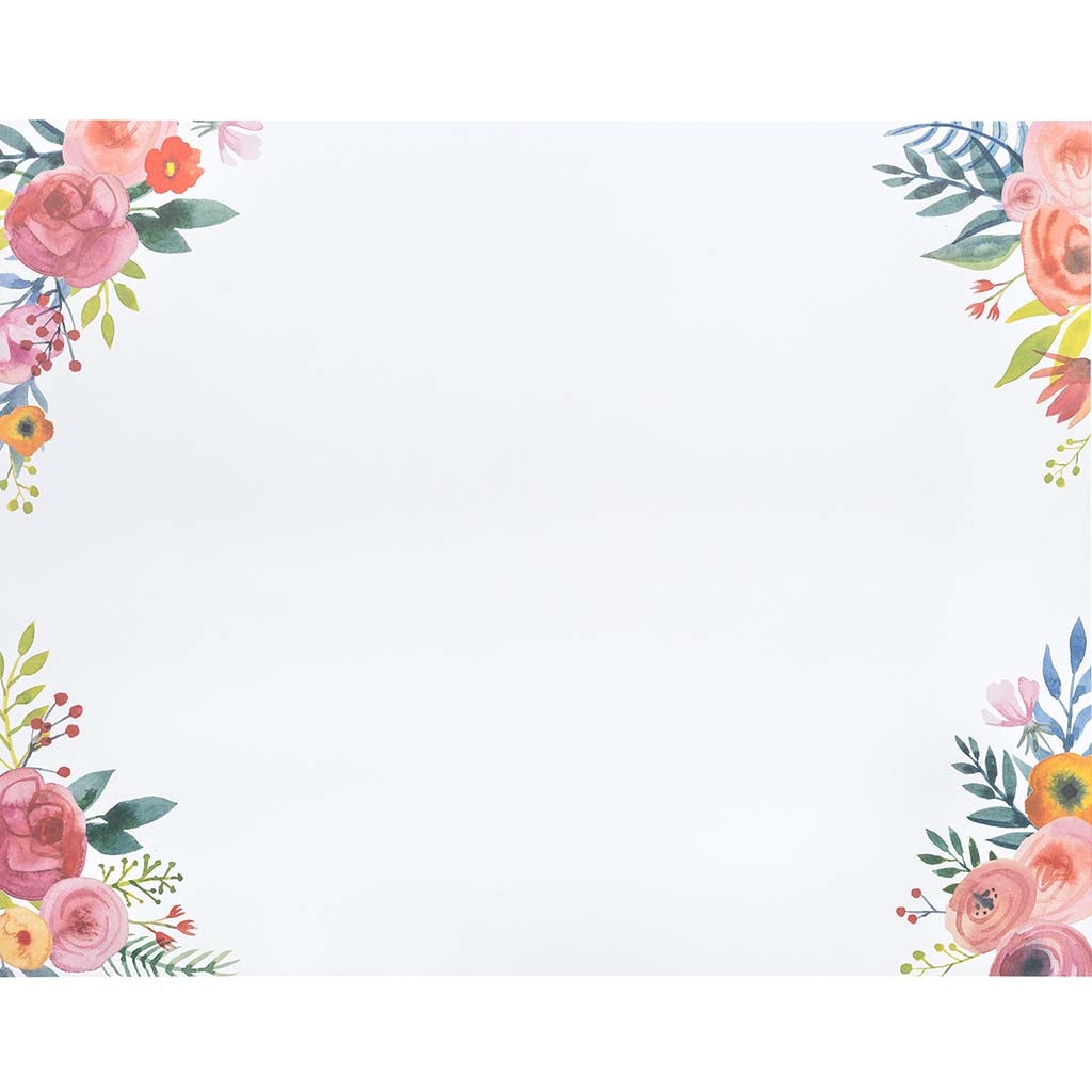 Poster Board Floral Corners Patterned