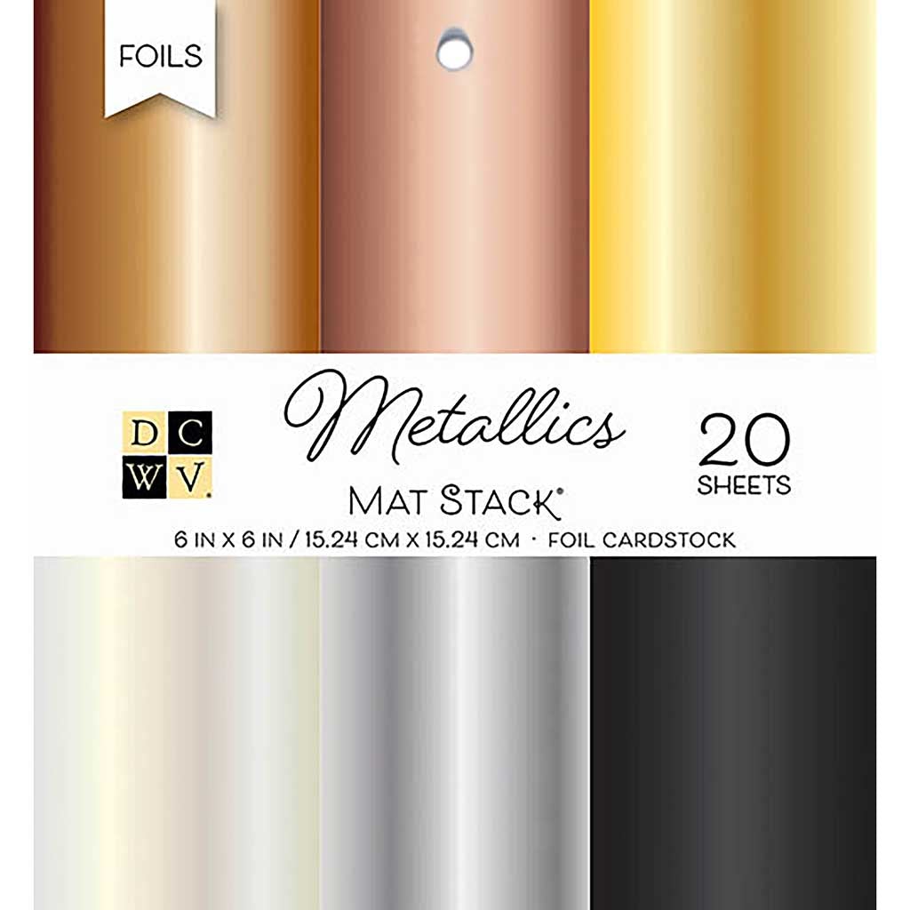 Double Sided Cardstock Stack Metal Foil, 6in x 6in