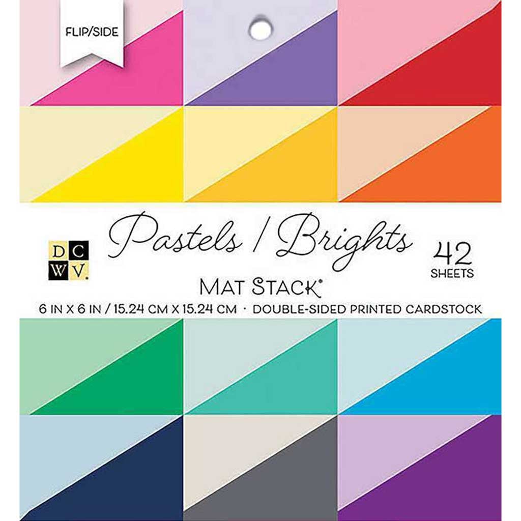 Double Sided Cardstock Stack Pastel Brights, 6in x 6in