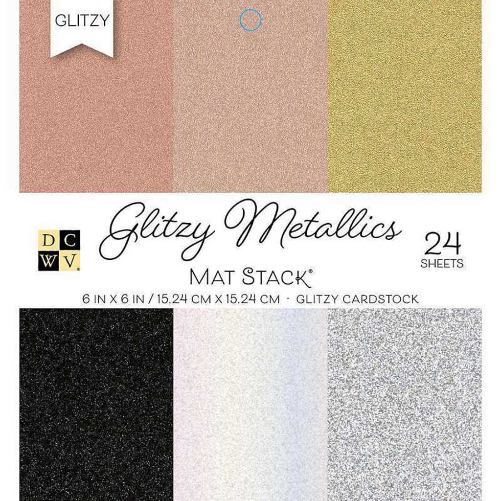 Cardstock Stack Glitter Metallics, 6in x 6in