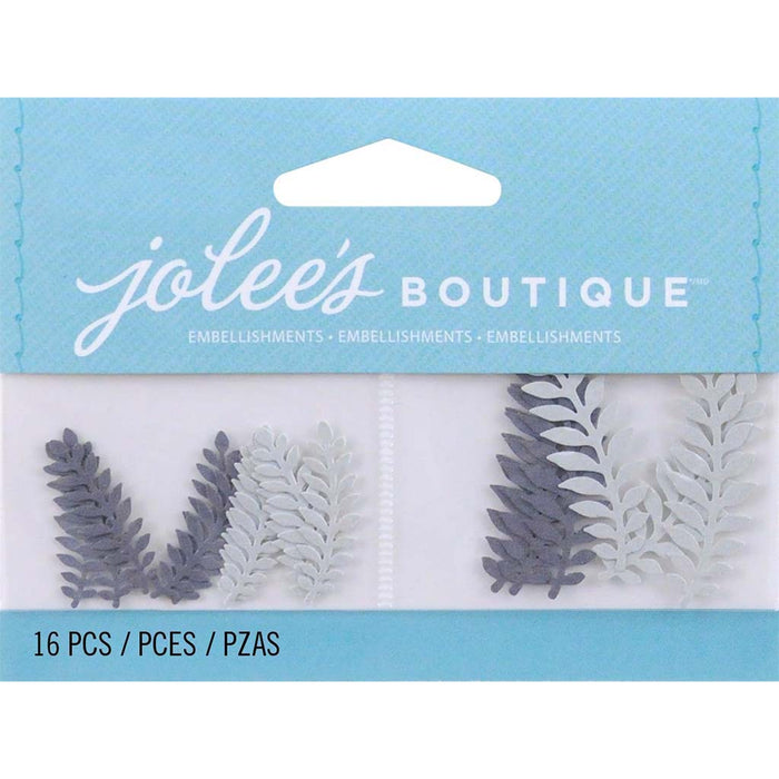 Jolee's Boutique Silver Leaves Embellishments 16pc Craft Accents