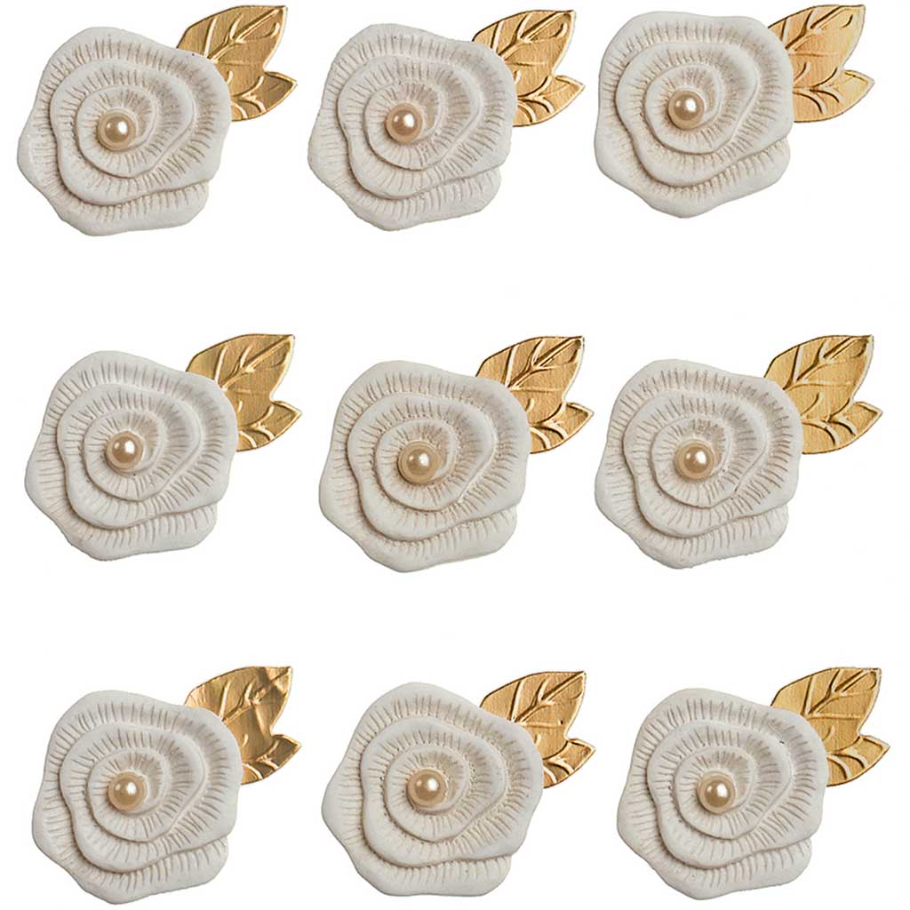 Resin Flowers Stickers, 9pc