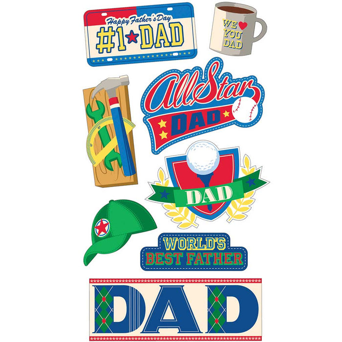 Sticko I Love You Dad Stickers Father's Day Scrapbook Stickers