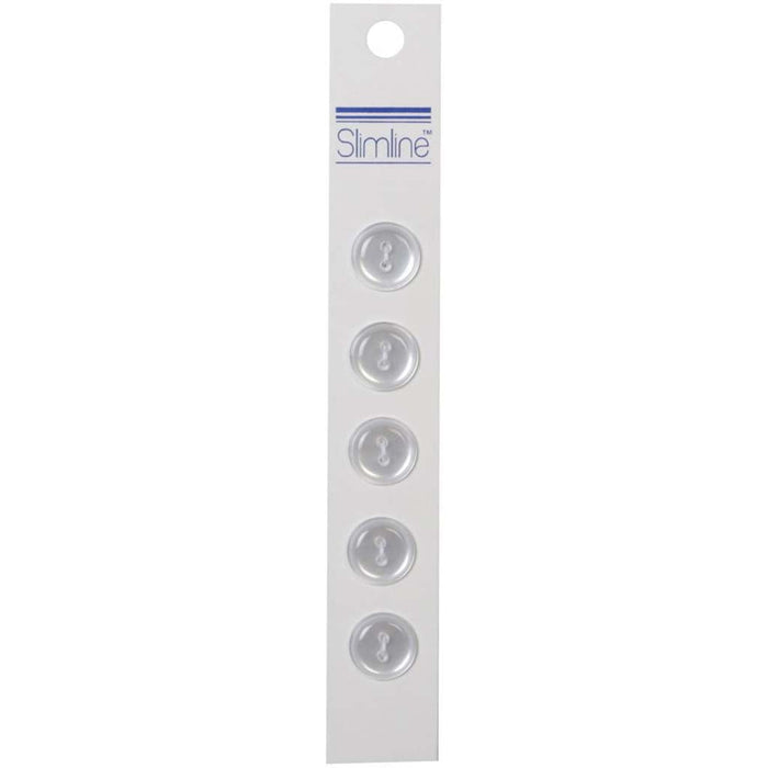 SLIMLINE BUTTONS PEARL 9/16IN 2-HOLE 5PC
